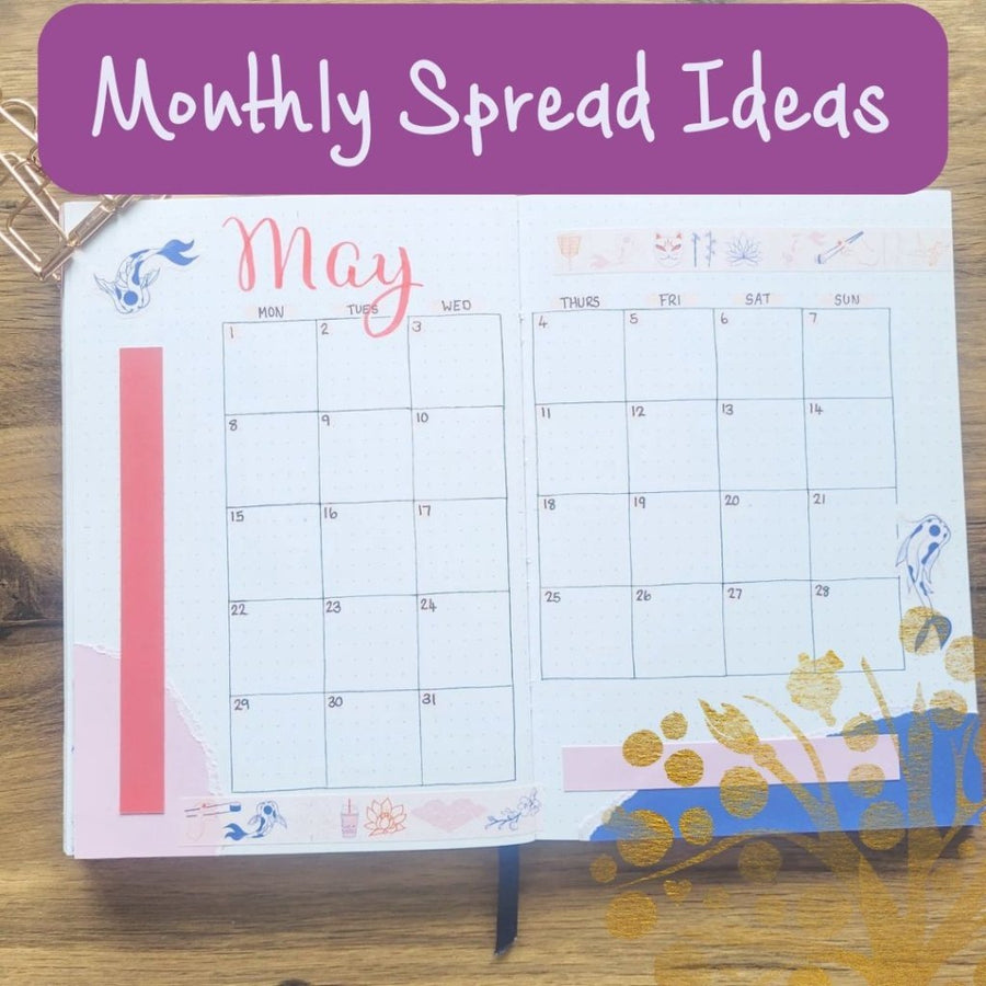 Monthly Bullet Journal Spread Ideas - Under the Rowan Trees