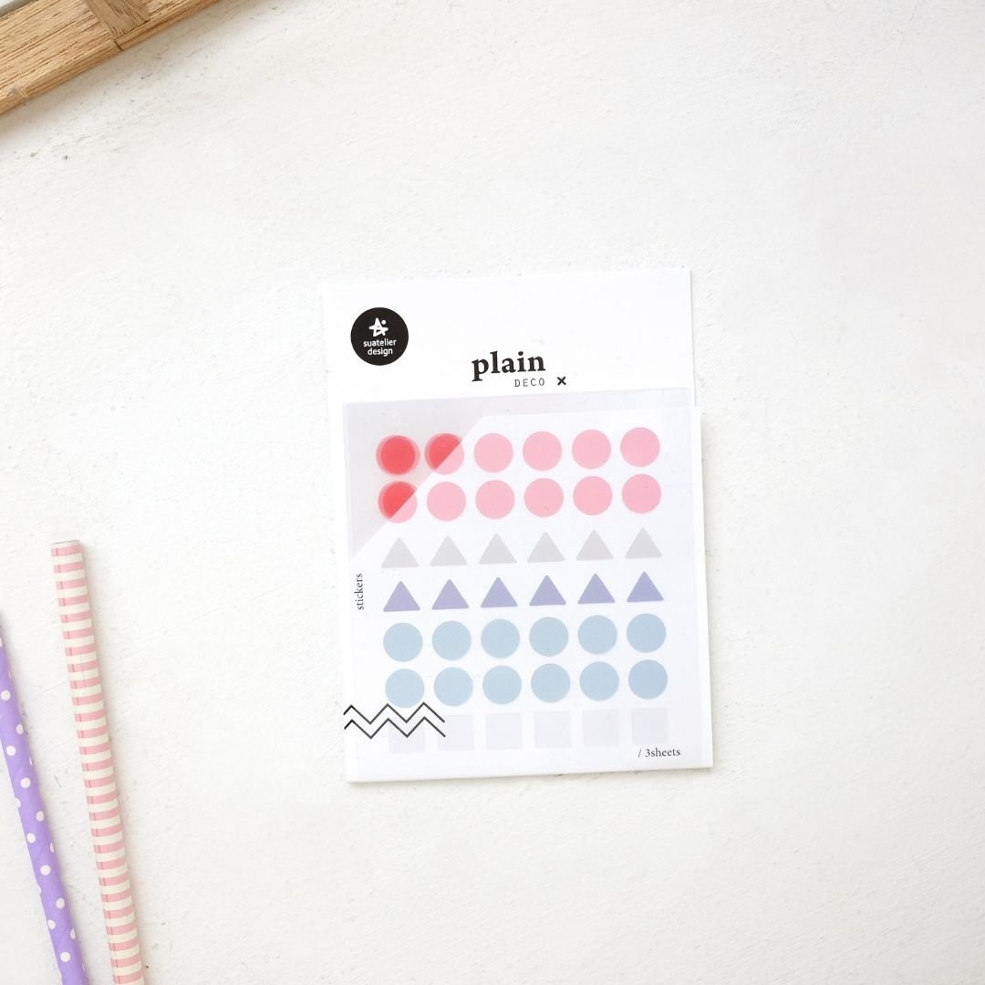 02 10mm PET Shapes Suatelier Stickers - Plain - Suatelier