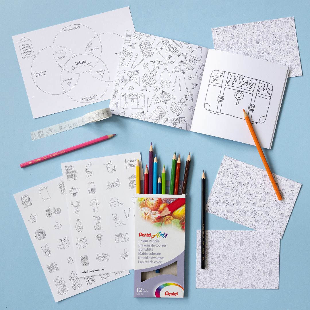 Ikigai Stationery Gift Box Flat Lay
