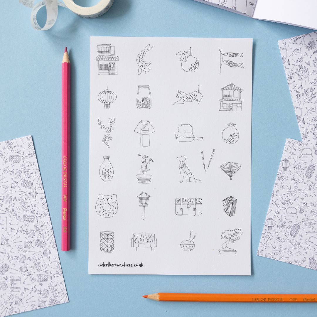 Ikigai Sticker Sheets - Household Japanese Stationery