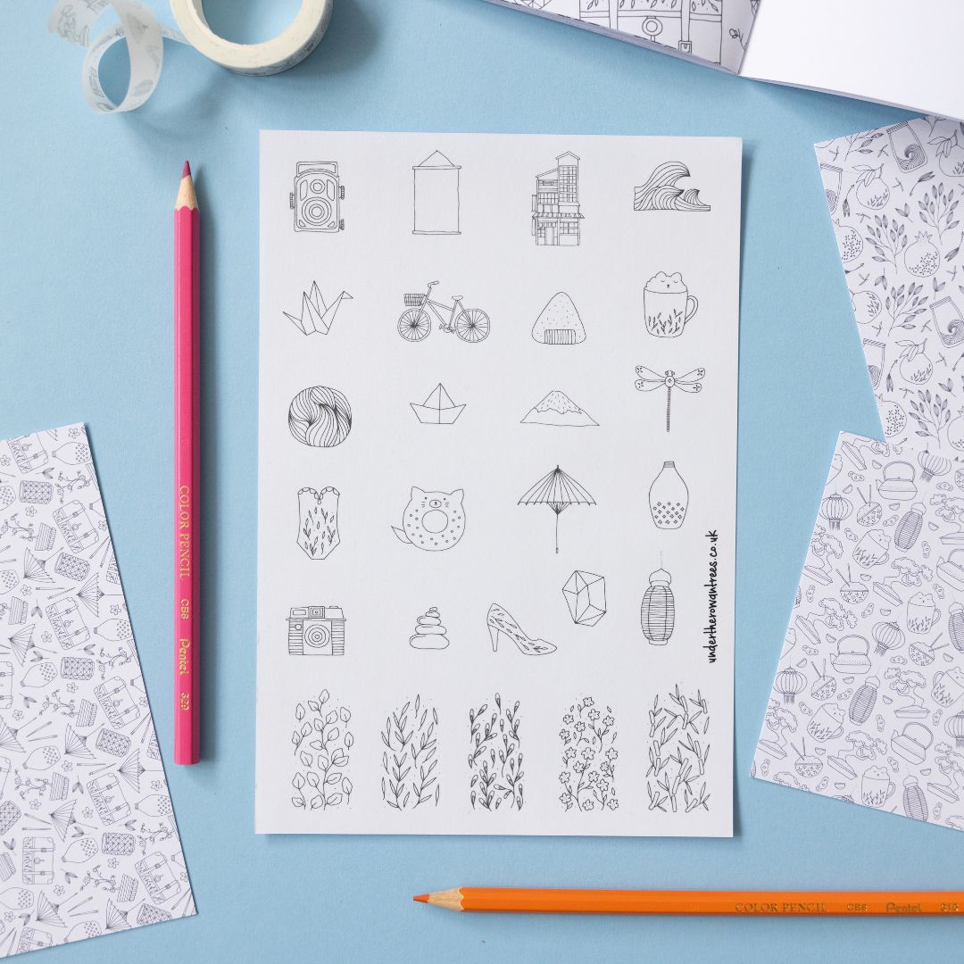 Ikigai Sticker Sheets Interests Japanese Stationery