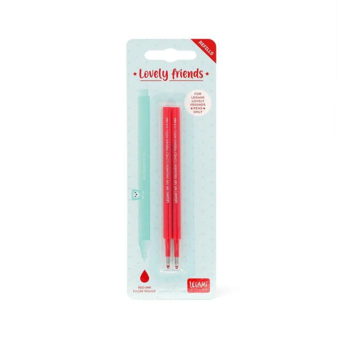 Refills for Lovely Friends Gel Pens-Refills-Legami-Red