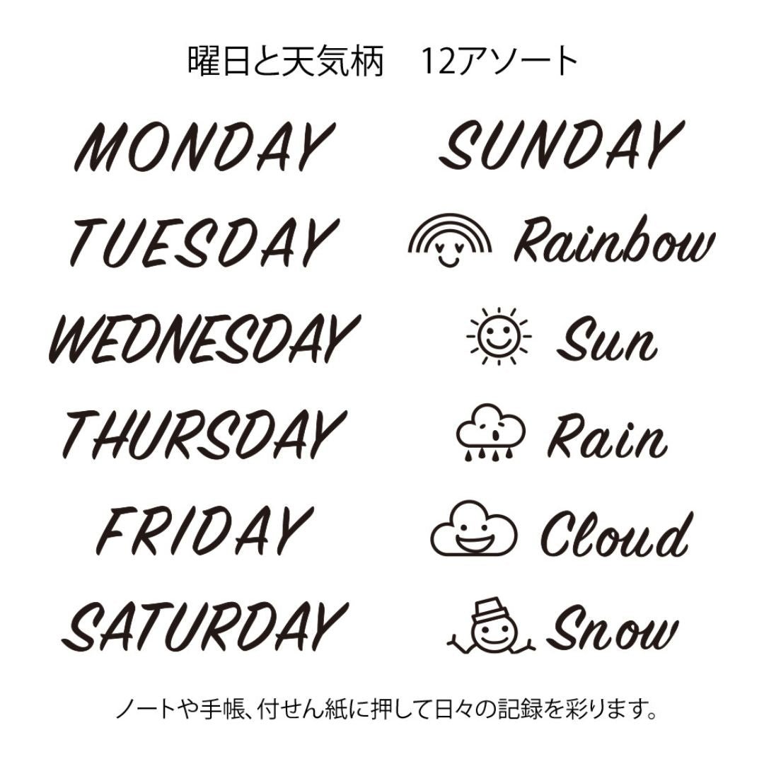 Midori Paintable Rotating Stamp - Days and Weather - Under the Rowan Trees