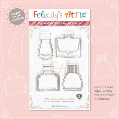 Clear Ink Bottle Stamps - Set B