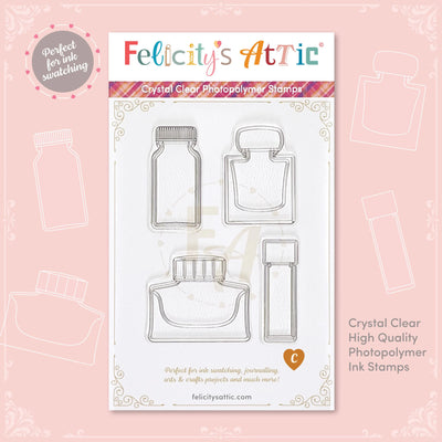 Clear Ink Bottle Stamps - Set C