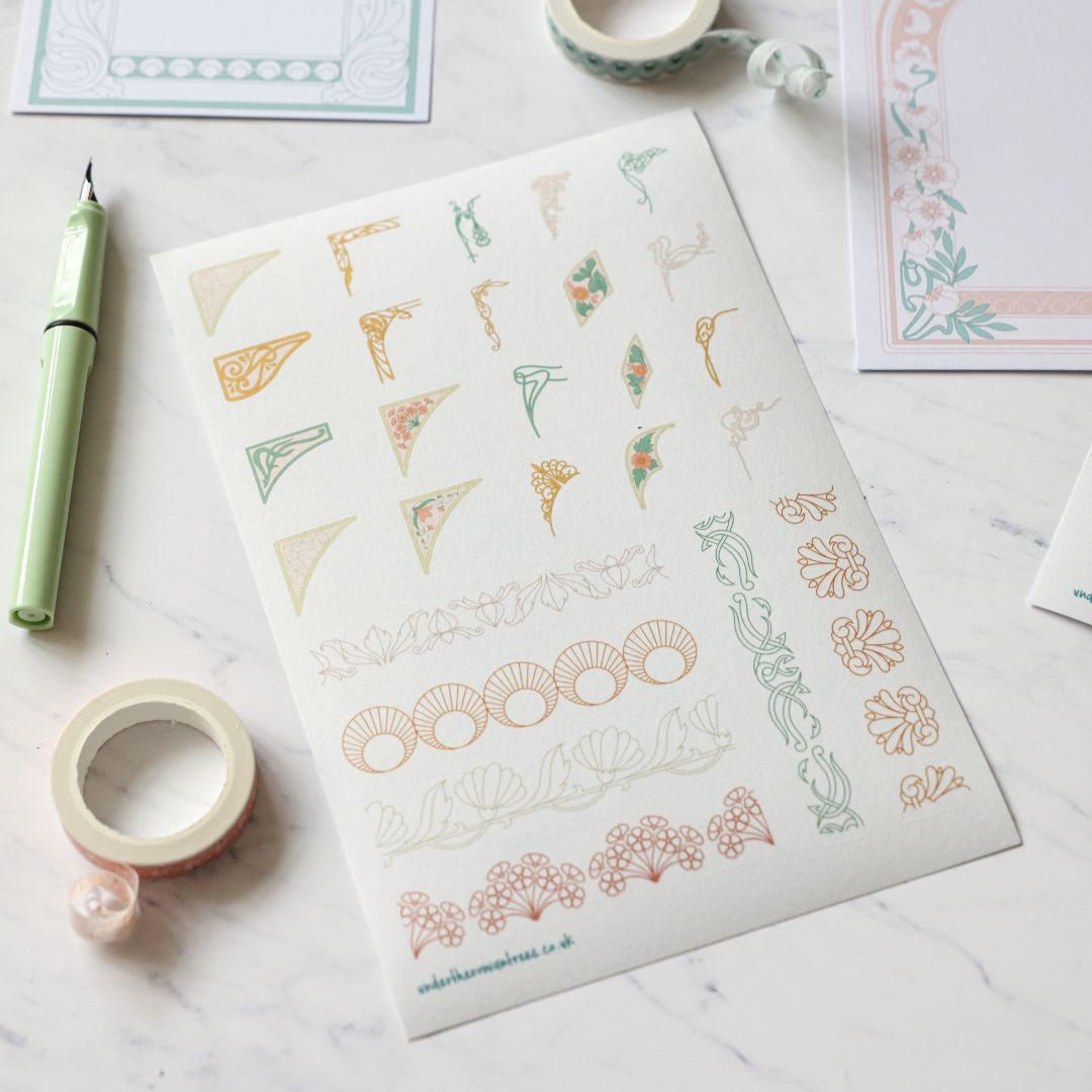 Art Nouveau Sticker Sheets-Stickers-Under the Rowan Trees-Corners