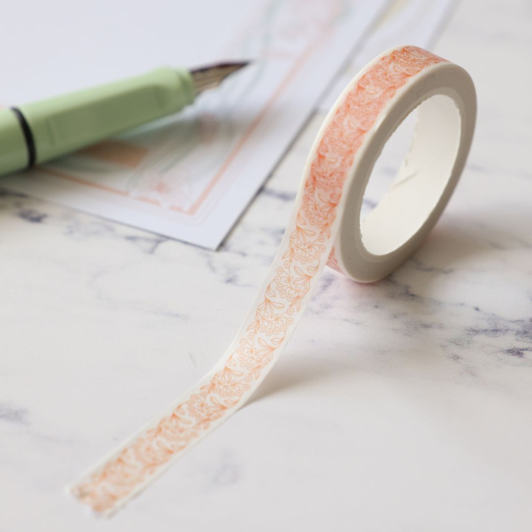 Art Nouveau Washi Tape-Washi Tape-Under the Rowan Trees-Coral