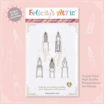 Clear Calligraphy Nib Stamps - Set G - Felicity's Attic