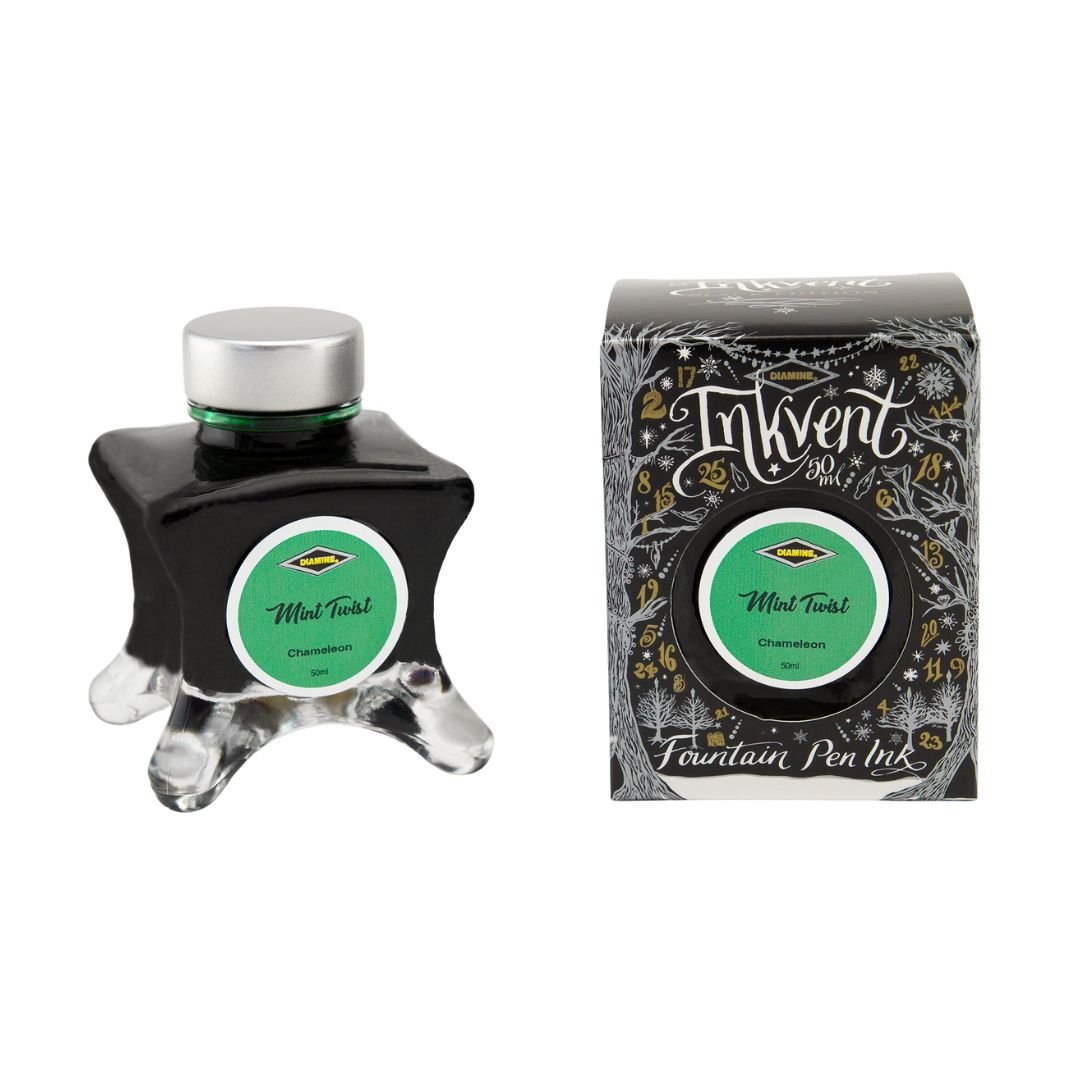 Diamine 50ml Fountain Pen Ink - Black Inkvent Edition - Mint Twist