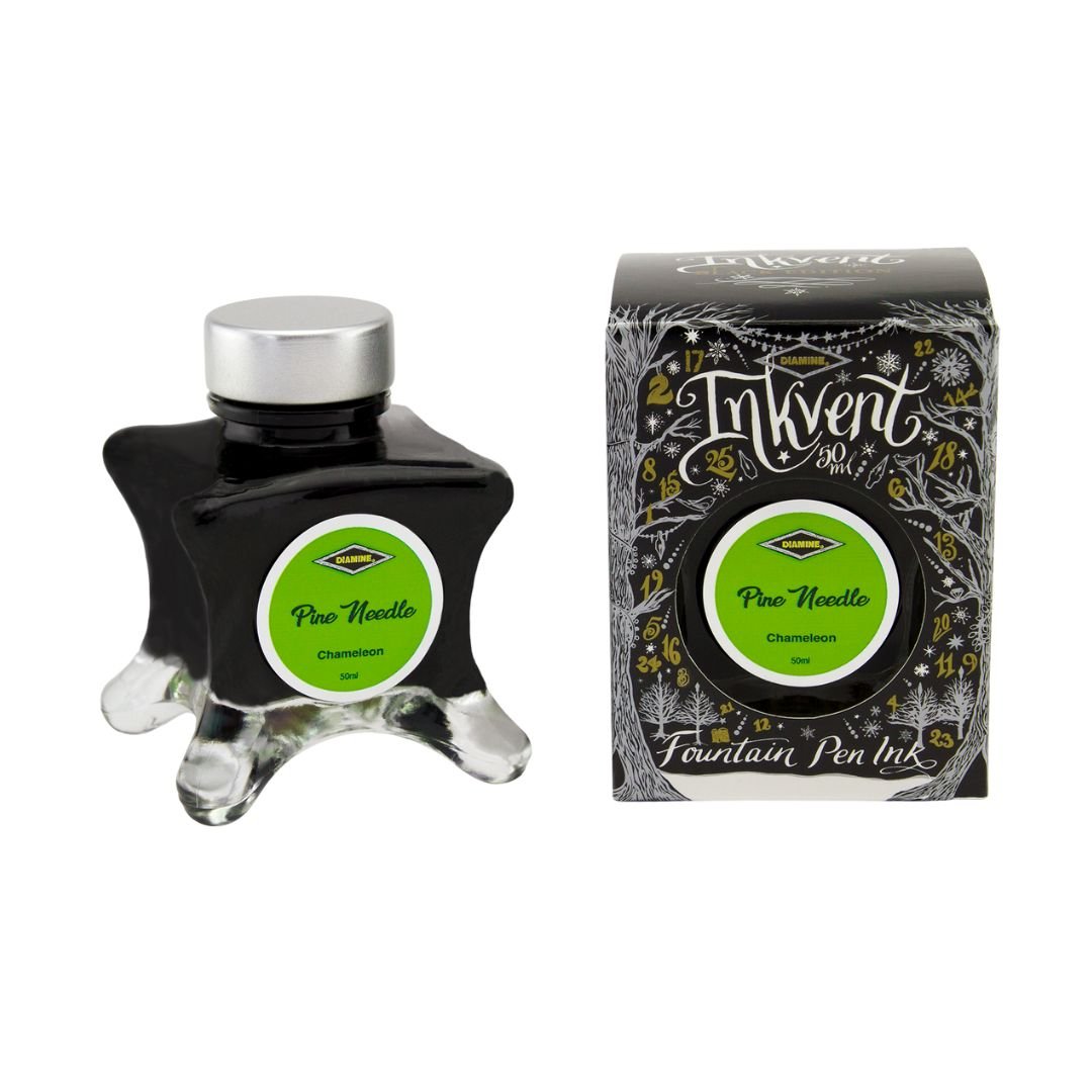 Diamine 50ml Fountain Pen Ink - Black Inkvent Edition - Pine Needle
