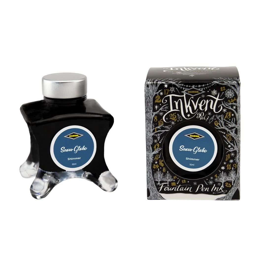 Diamine 50ml Fountain Pen Ink - Black Inkvent Edition - Snow Globe