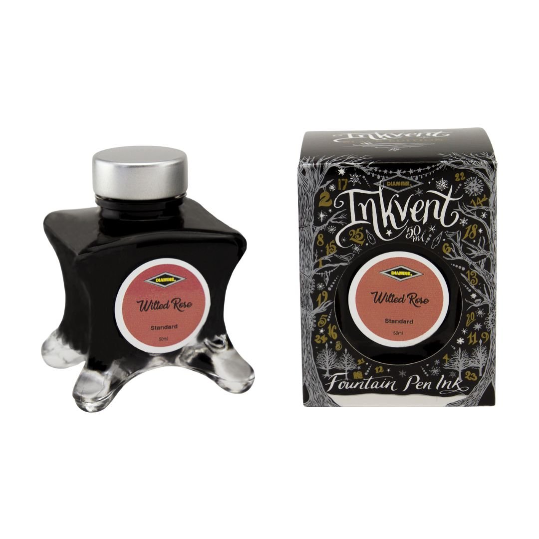 Diamine 50ml Fountain Pen Ink - Black Inkvent Edition - Wilted Rose