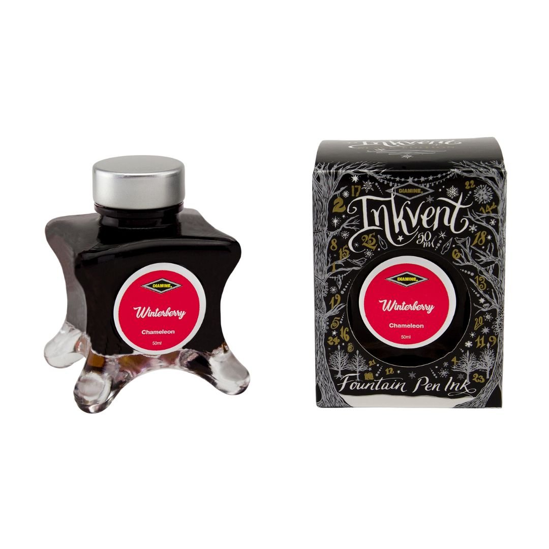 Diamine 50ml Fountain Pen Ink - Black Inkvent Edition - Winterberry