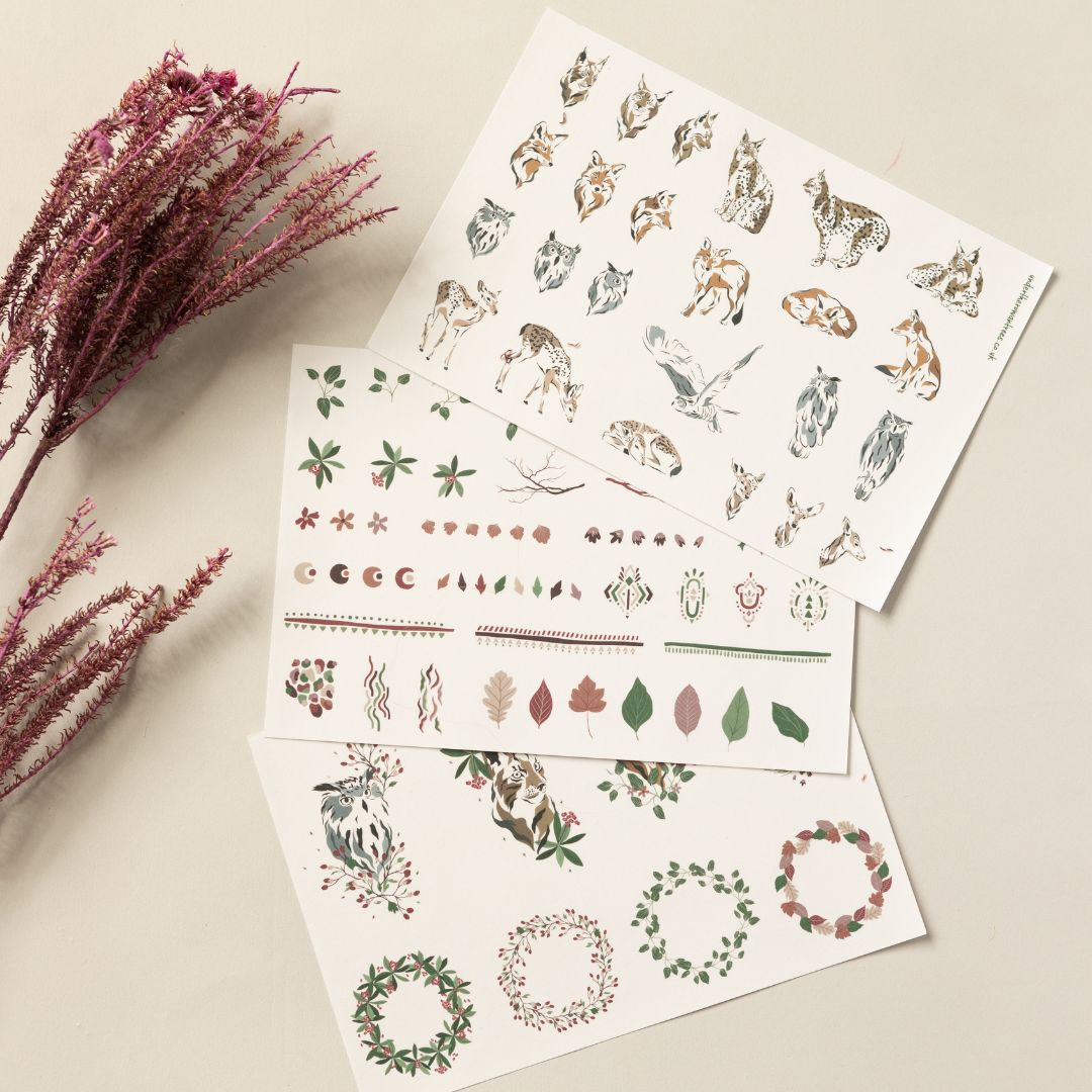 Forest Sticker Sheets-Stickers-Under the Rowan Trees-Animals