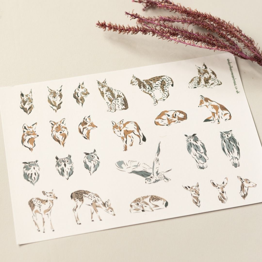 Forest Sticker Sheets-Stickers-Under the Rowan Trees-Animals