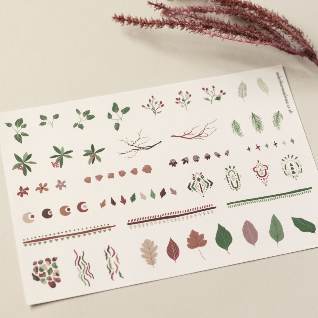 Forest Sticker Sheets-Stickers-Under the Rowan Trees-Leaves