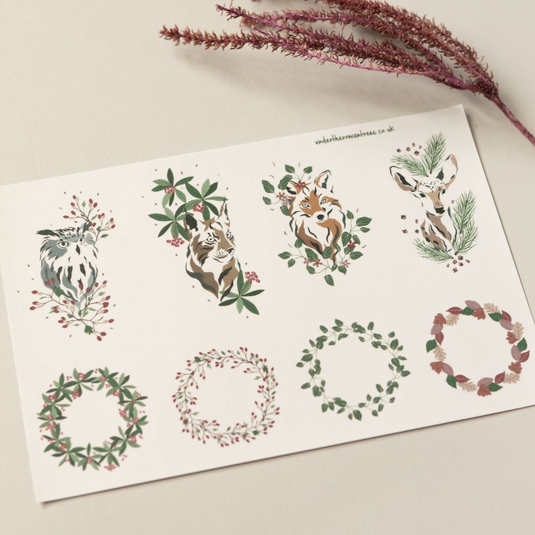 Forest Sticker Sheets-Stickers-Under the Rowan Trees-Wreaths