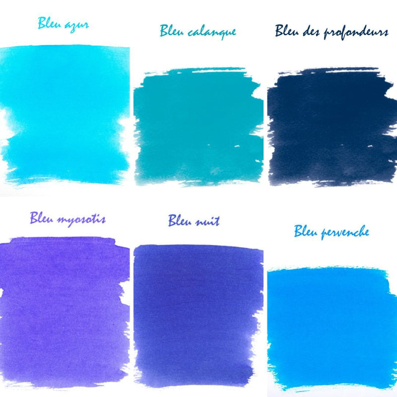 Herbin Fountain Pen Ink Bottle 10ml - Bleu Azur - Under the Rowan Trees