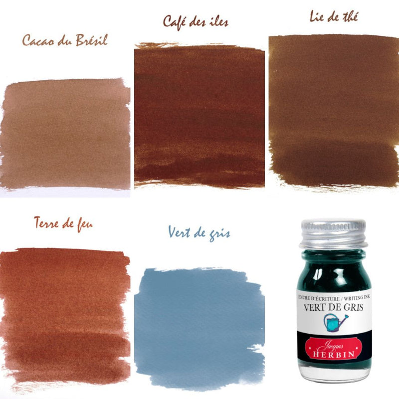 Herbin Fountain Pen Ink Bottle 10ml - Cacao du Brasil - Under the Rowan Trees