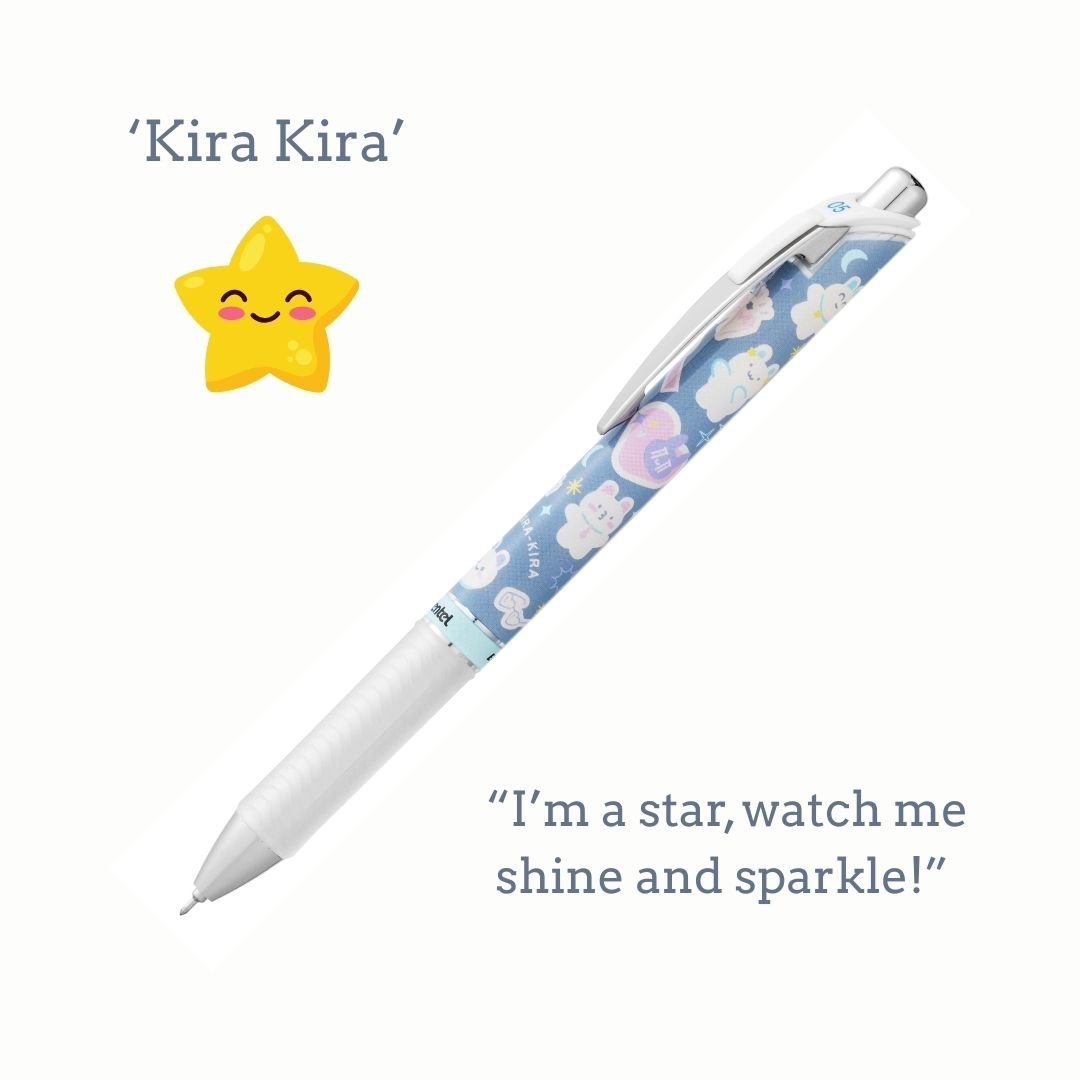 Japanese Onomatopoeia Kawaii Edition Energel 0.5 Rollerball - Hoka Hoka - Pentel