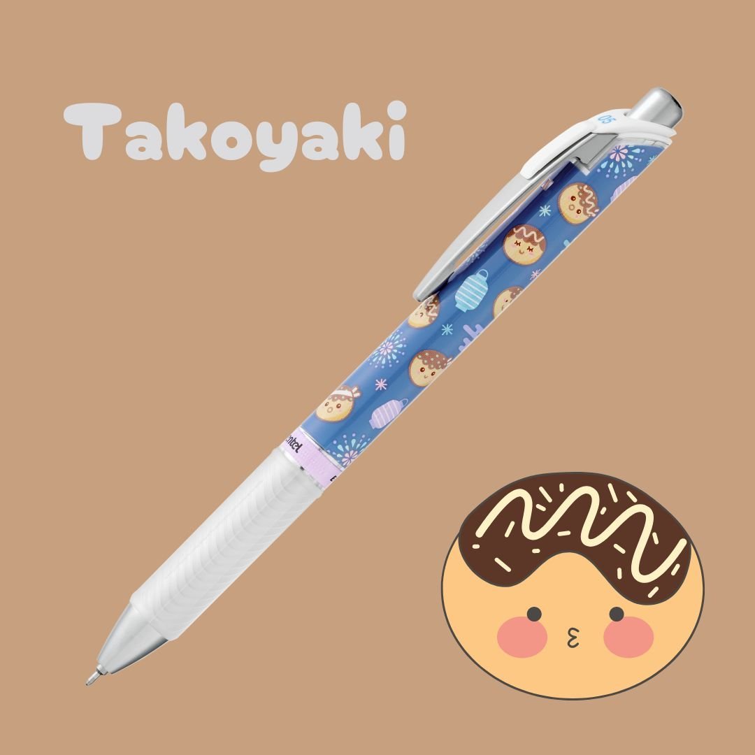 Japanese Snacks Kawaii Edition Energel 0.5 Rollerball-Pens-Pentel-Takoyaki (black ink)