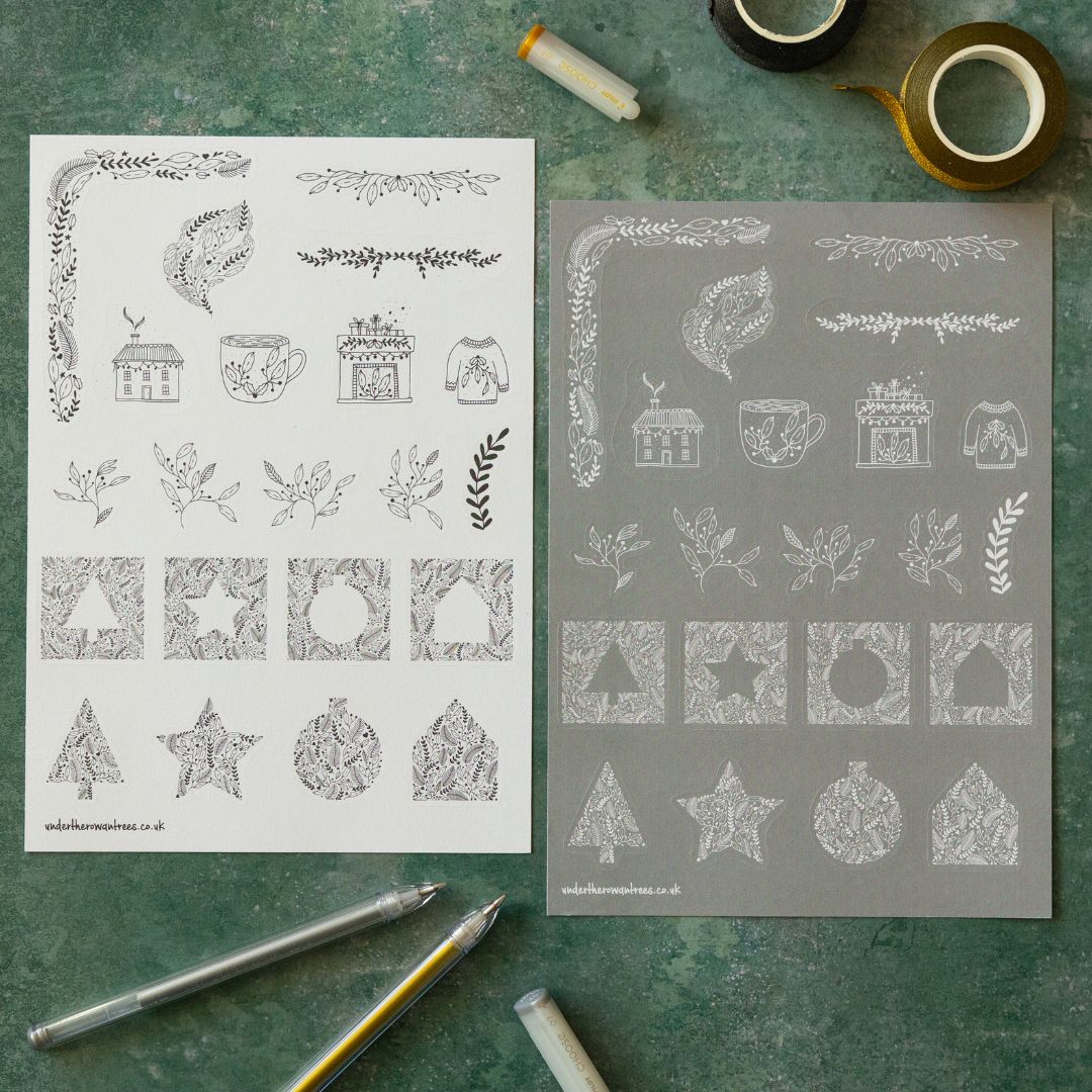 Midwinter Sticker Sheets-Stickers-Under the Rowan Trees-White