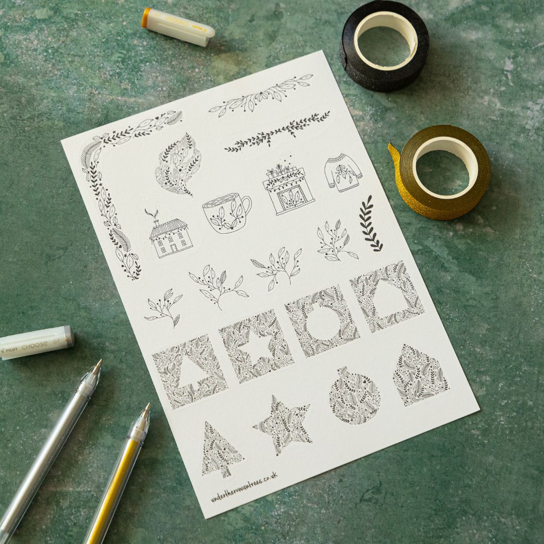 Midwinter Sticker Sheets-Stickers-Under the Rowan Trees-White