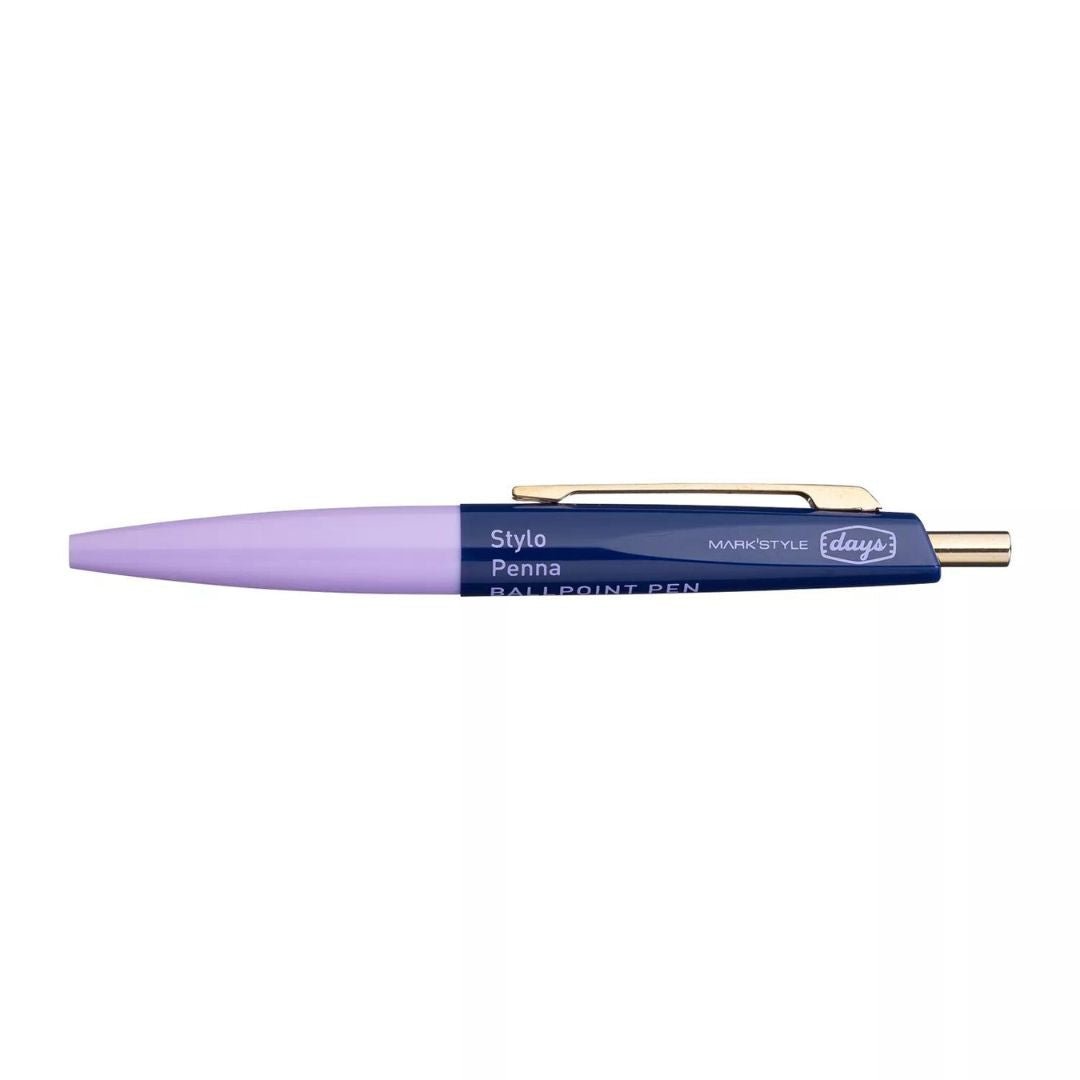 Mini Ballpoint Pen Aterique x Days - Mark's Tokyo-Pens-Mark's Inc.-Purple & Navy