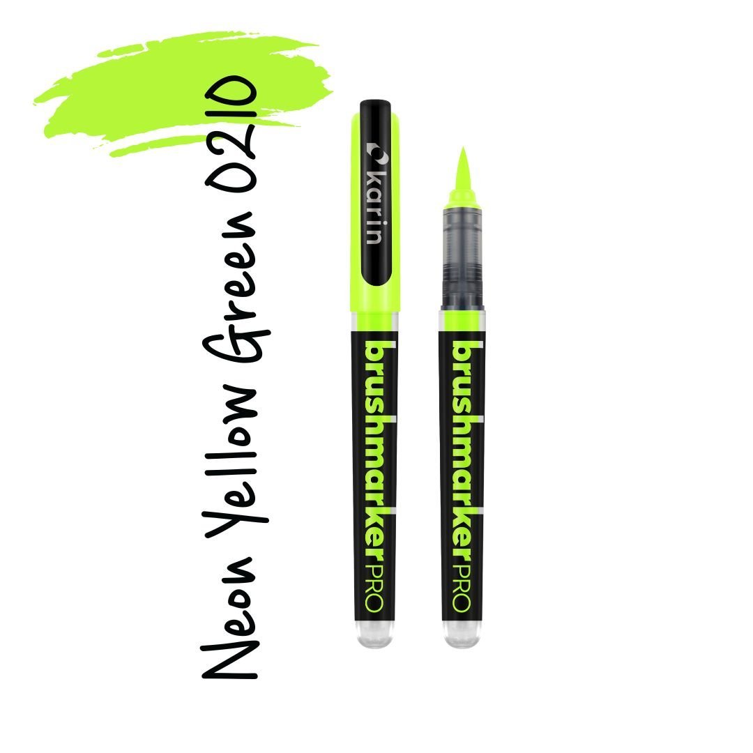Neon Karin Brushmarker Pro Brush Pens-Pens-Karin-Neon Yellow Green