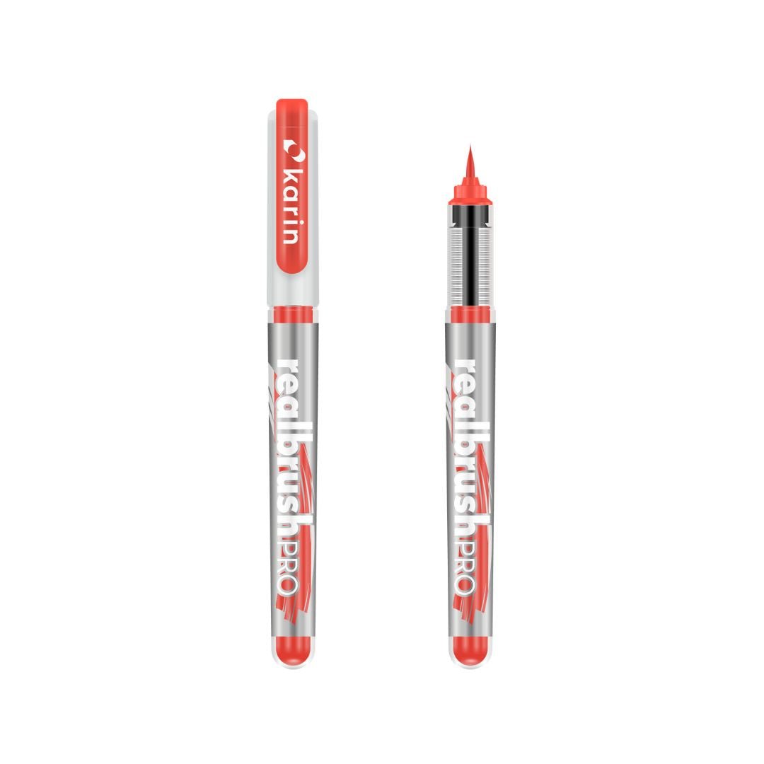 Neon Realbrush Pro - Karin Brush Tip Pens-Pens-Karin-Neon Orange Red