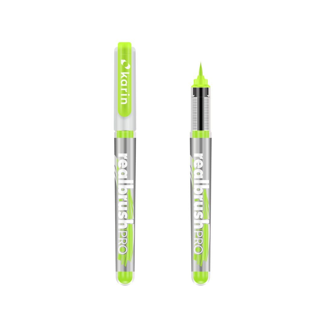 Neon Realbrush Pro - Karin Brush Tip Pens-Pens-Karin-Neon Yellow Green