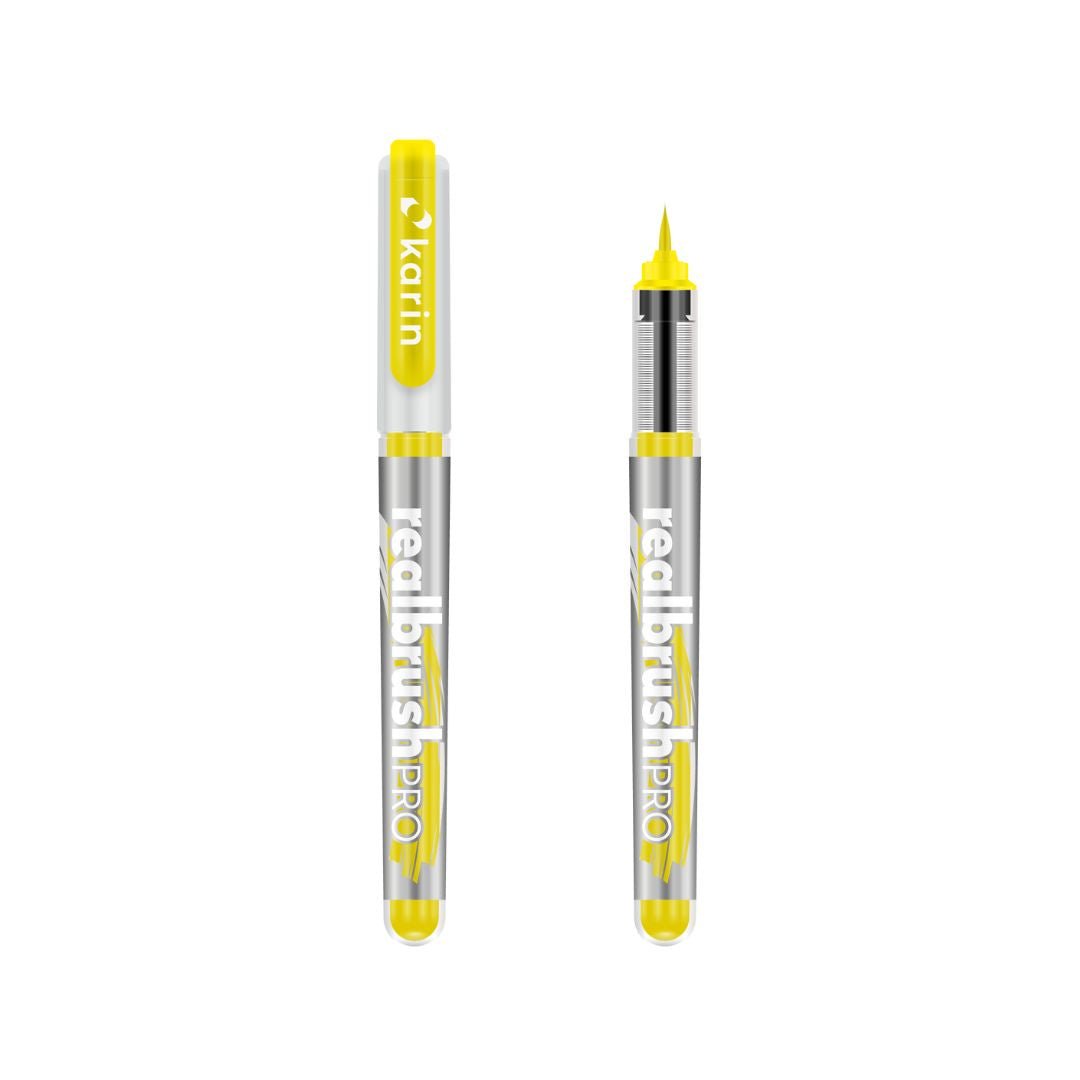 Neon Realbrush Pro - Karin Brush Tip Pens-Pens-Karin-Neon Yellow