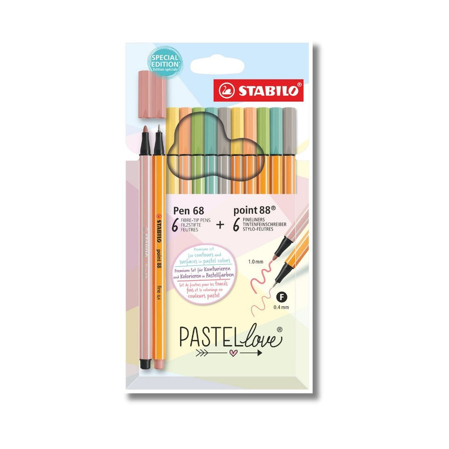 Pastelove Point 88 and Pen68 set of 12 - Limited Edition - Stabilo - Pens - Under the Rowan Trees