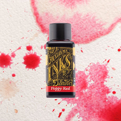 Reds & Pinks Diamine Fountain Pen Inks 30ml - Poppy Red