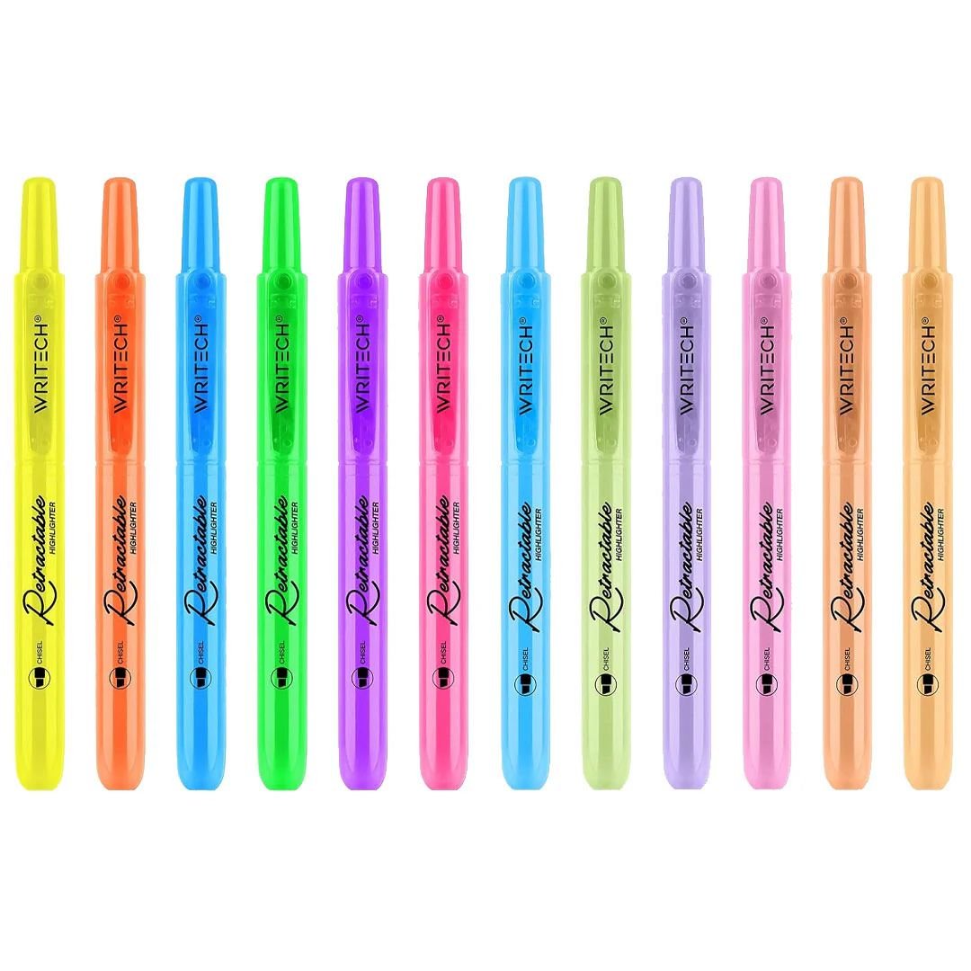 Retractable Highlighter Refills Neon & Pastel-Writech Available Individually