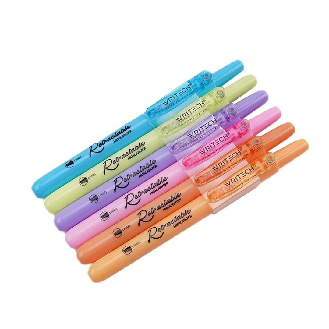 Retractable Highlighters Neon & Pastel-Pens-Writech-Neon Blue