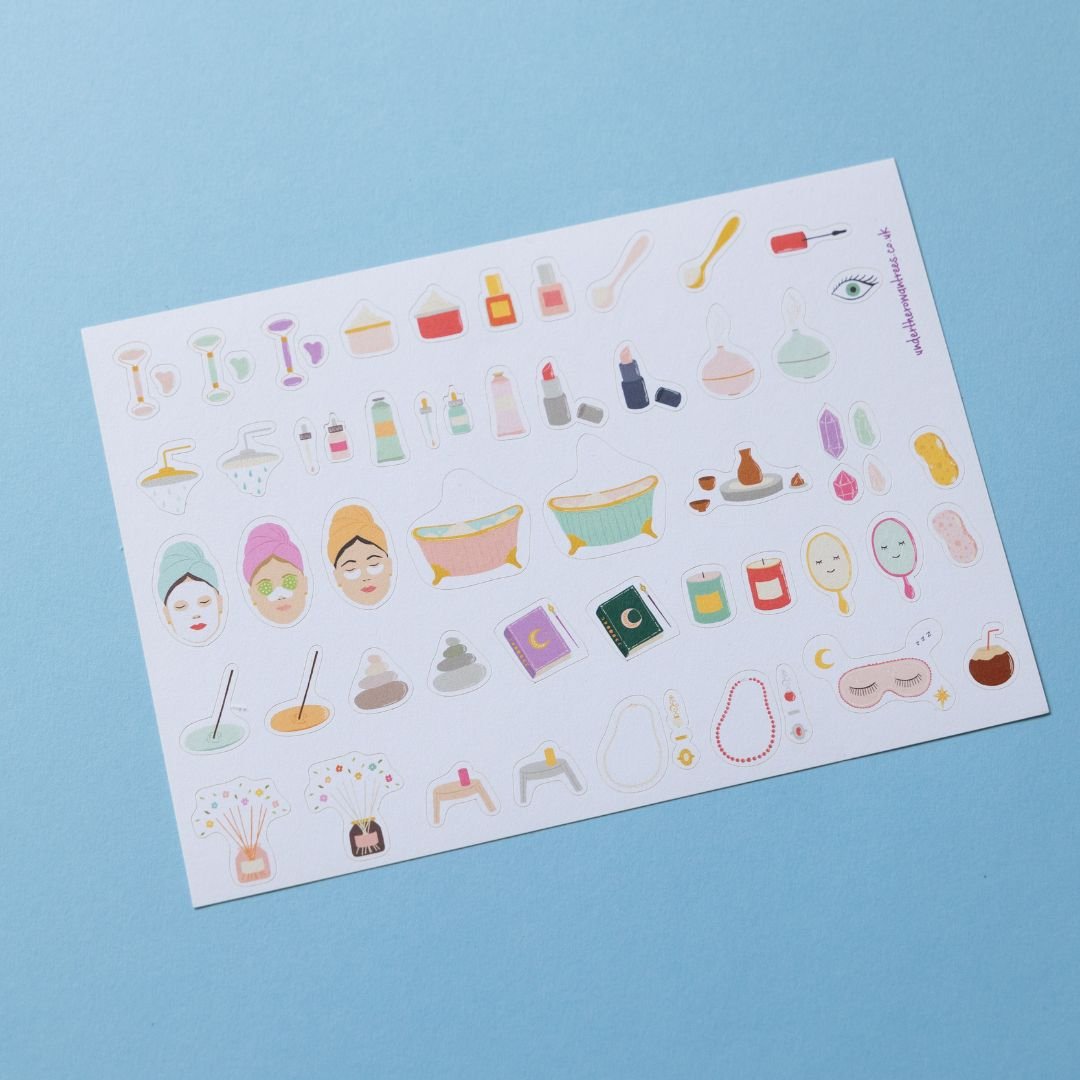 Self Care Sticker Sheets-Stickers-Under the Rowan Trees-Bath