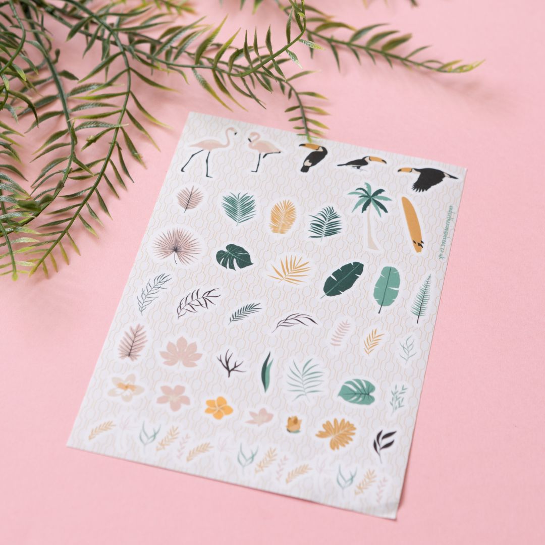 Tropical Paradise Sticker Sheet-Stickers-Under the Rowan Trees-