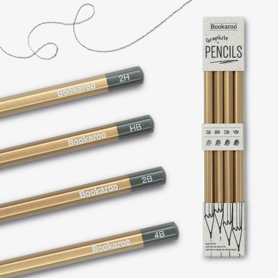Bookaroo Graphite Pencils Gold - Bookaroo - Pencils - Under the Rowan Trees