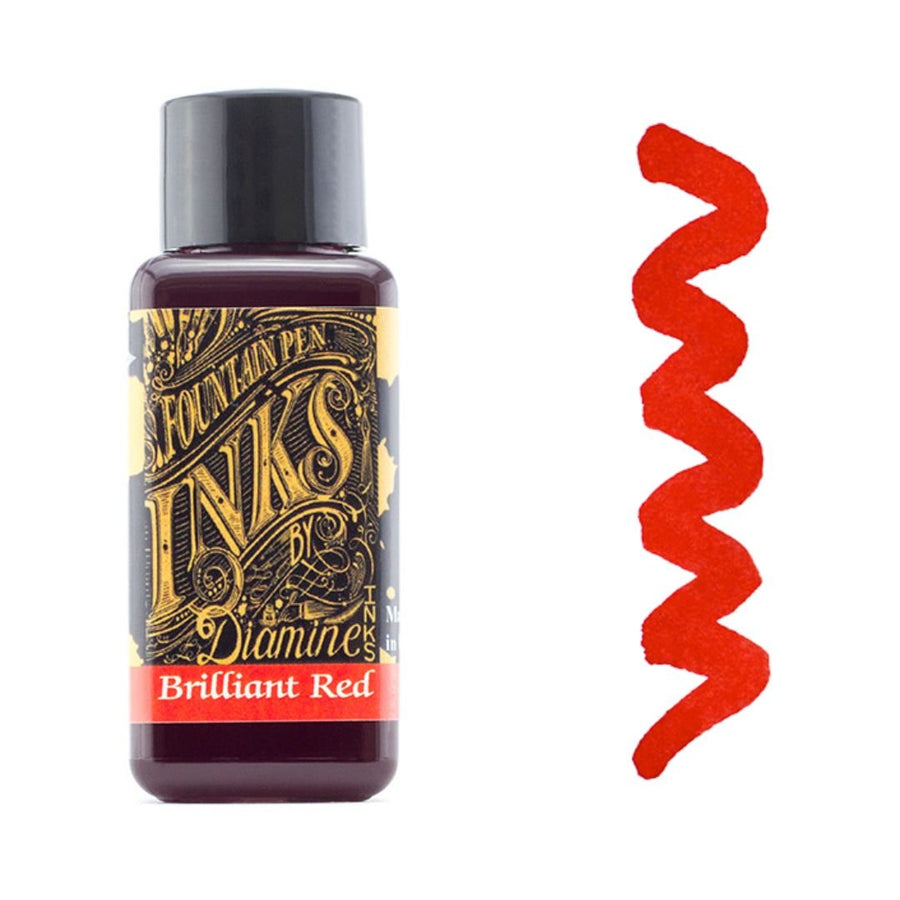 Brilliant Red Diamine Fountain Pen Ink 30ml - Diamine - Fountain Pen Inks - Under the Rowan Trees