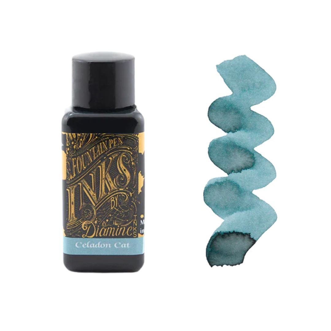 Blues Diamine Fountain Pen Inks 30ml - Celadon Cat