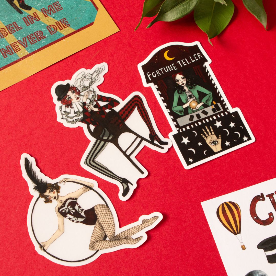 Circus Vinyl Stickers-Stickers-Under the Rowan Trees-Set of 3