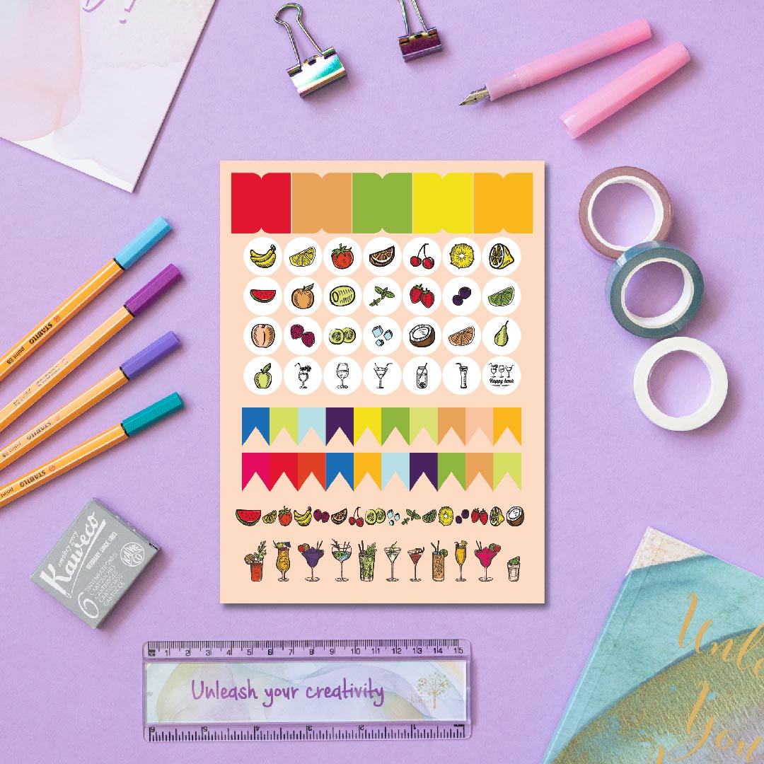 Cocktail Stickers-Stickers-Under the Rowan Trees-Journal