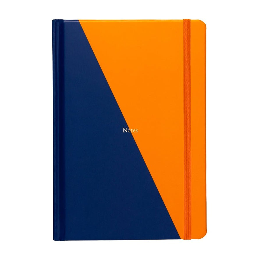 Contrast Lined Notebook Navy & Orange - Yop & Tom - Under the Rowan Trees
