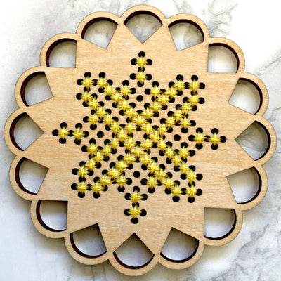 Cross Stitch Star Decoration Kit-Craft Kits-Under the Rowan Trees-