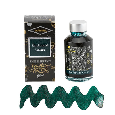 Diamine Shimmer Fountain Pen Ink 50ml-Fountain Pen Inks-Diamine-Enchanted Ocean