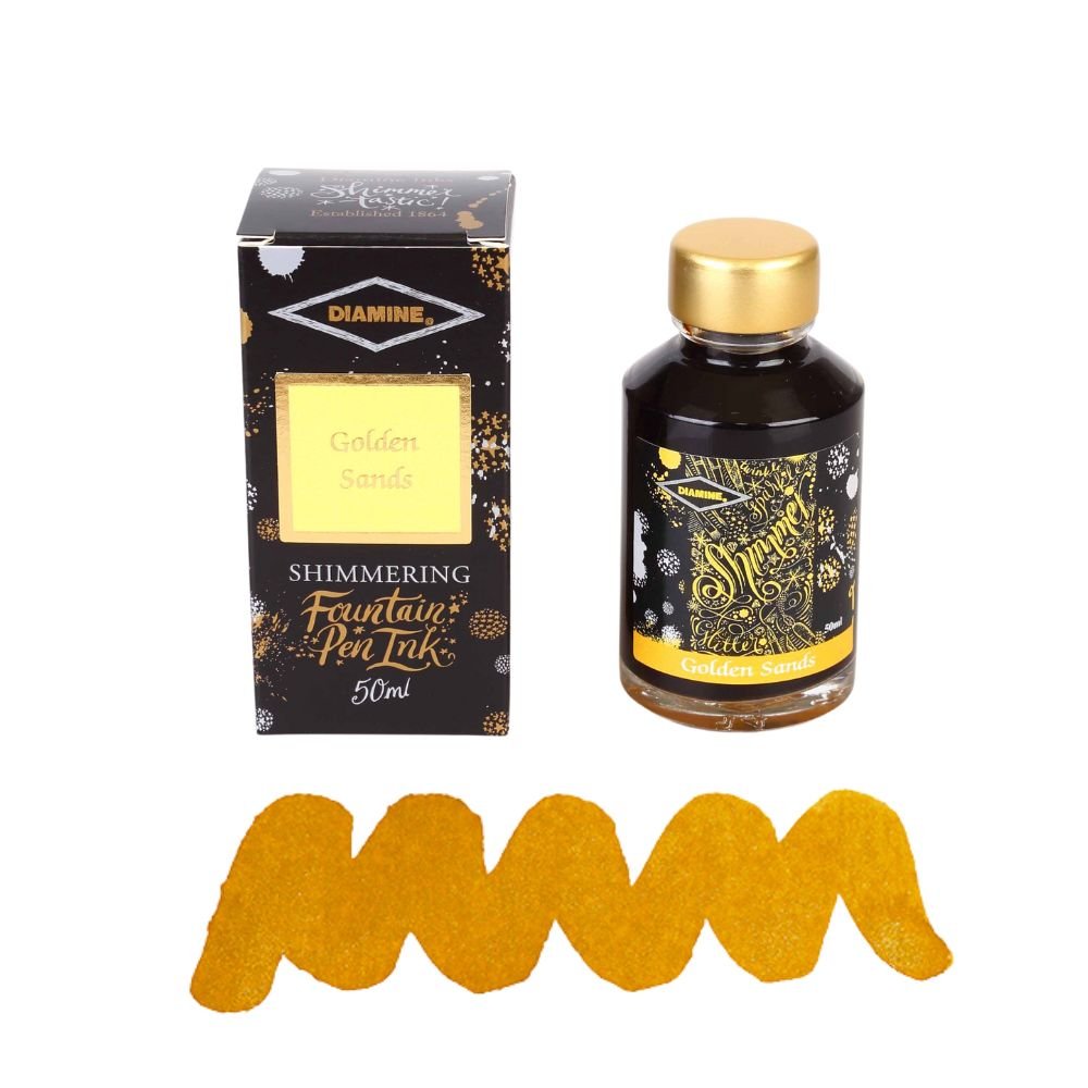 Diamine Shimmer Fountain Pen Ink 50ml-Fountain Pen Inks-Diamine-Golden Sands