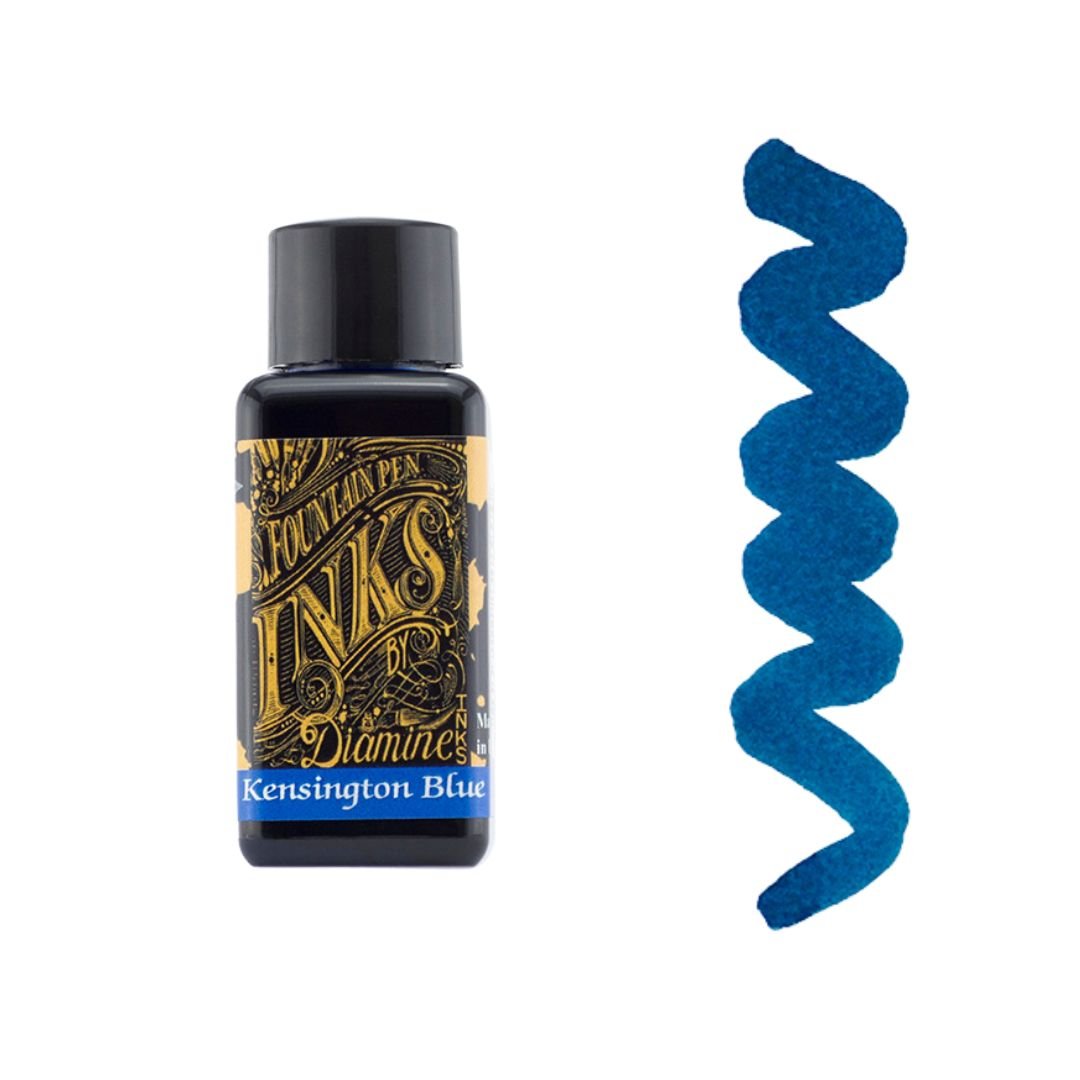 Blues Diamine Fountain Pen Inks 30ml-Fountain Pen Inks-Diamine-Kensington Blue