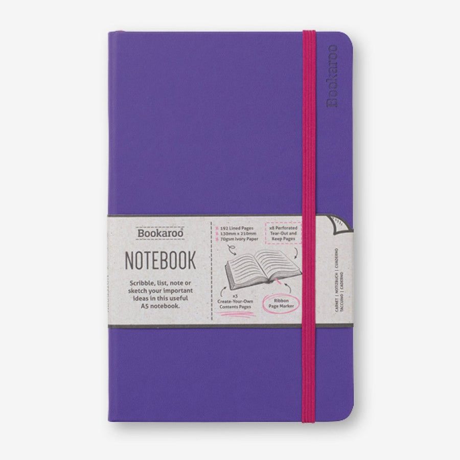 Lined A5 Notebook Purple - Bookaroo - Notebooks - Under the Rowan Trees