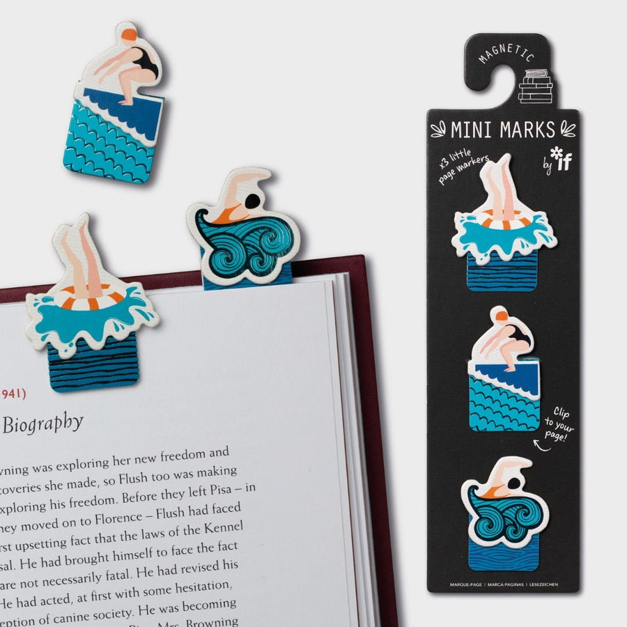 Magnetic Mini Marks Swimmers - Bookaroo - Bookmarks - Under the Rowan Trees
